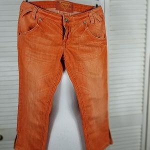 Guess size 27 orange mid calf length pants